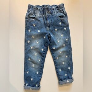 Heart Patterned Blue Kids Jeans